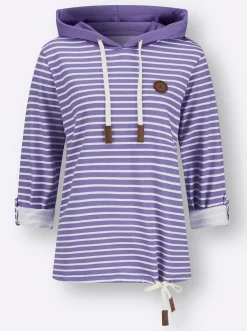 Pullover|Shirts| Ringelshirt lavendel-ecru-geringelt