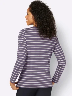 Shirts| Ringelshirt feige-ecru-gestreift