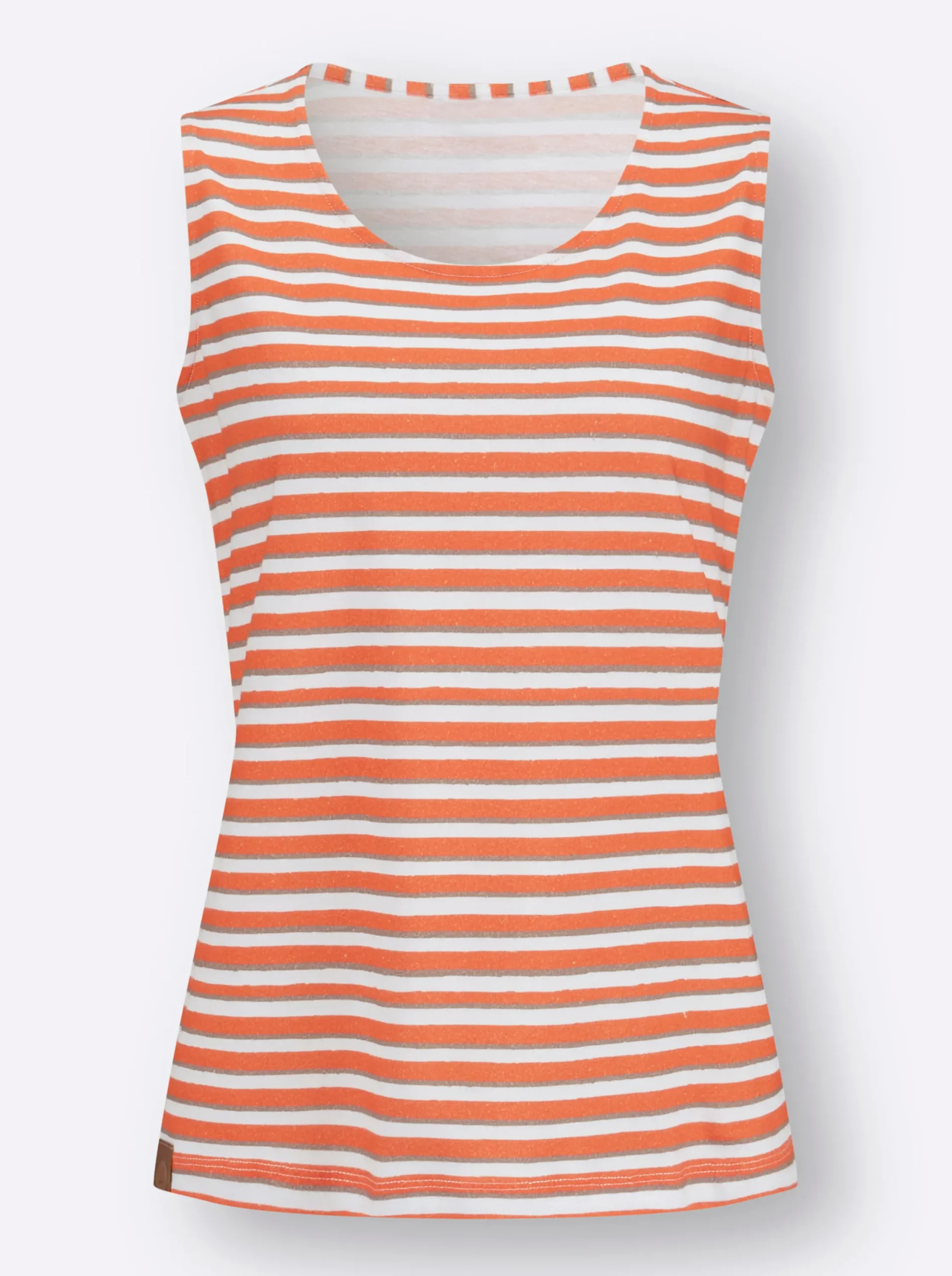 Shirts| Ringelshirt orange-weiß-geringelt