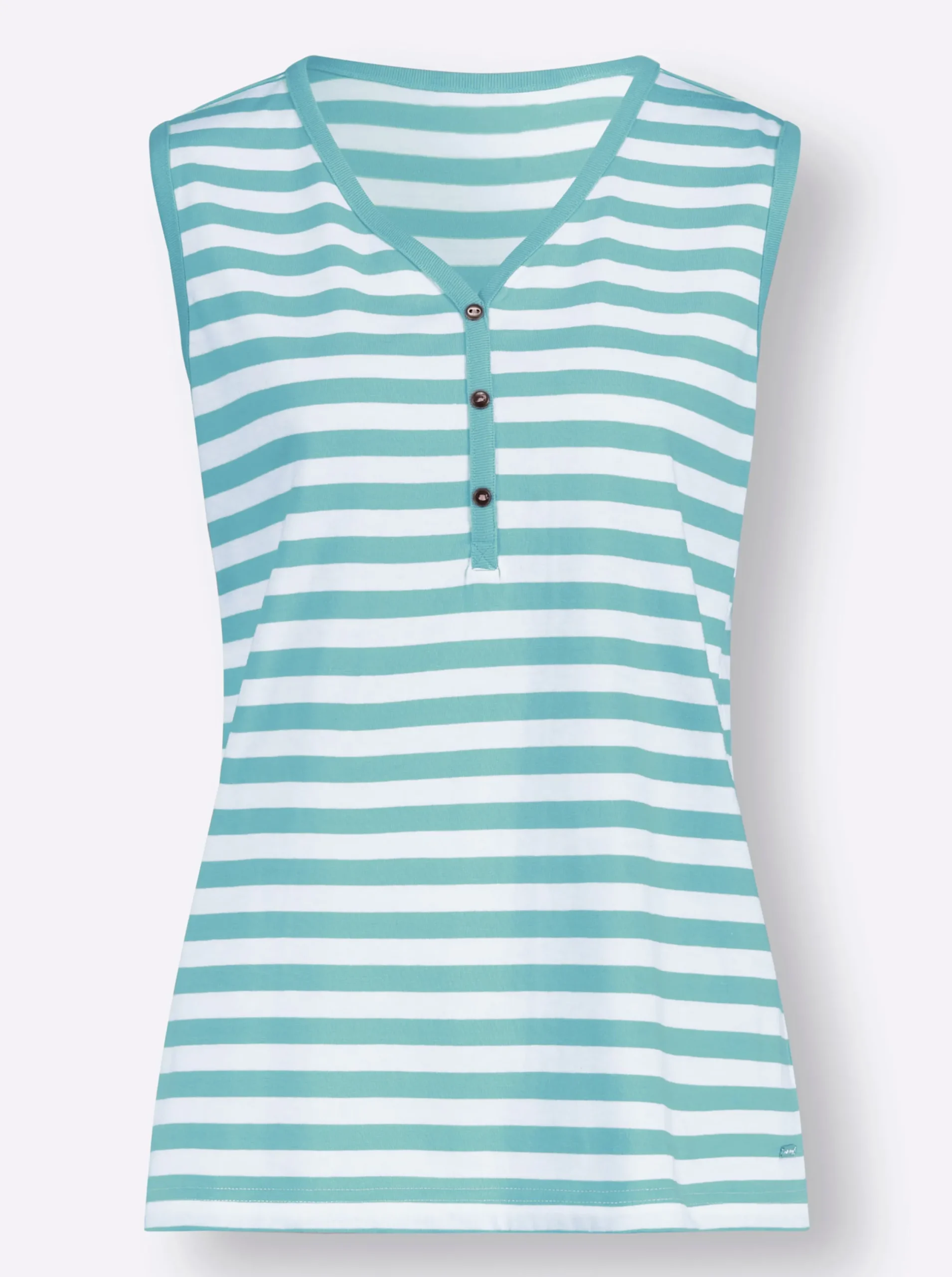 Shirts| Ringelshirt mint-weiß-geringelt