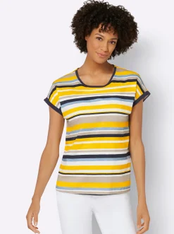 Shirts| Ringelshirt sonnengelb-marine-geringelt