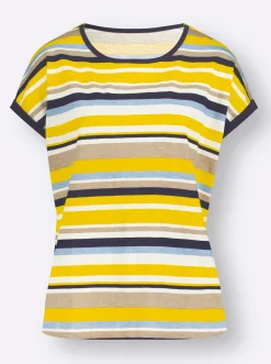 Shirts| Ringelshirt sonnengelb-marine-geringelt