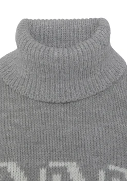 Strandmode|Vivance Rollkragenpullover grau-schwarz-creme