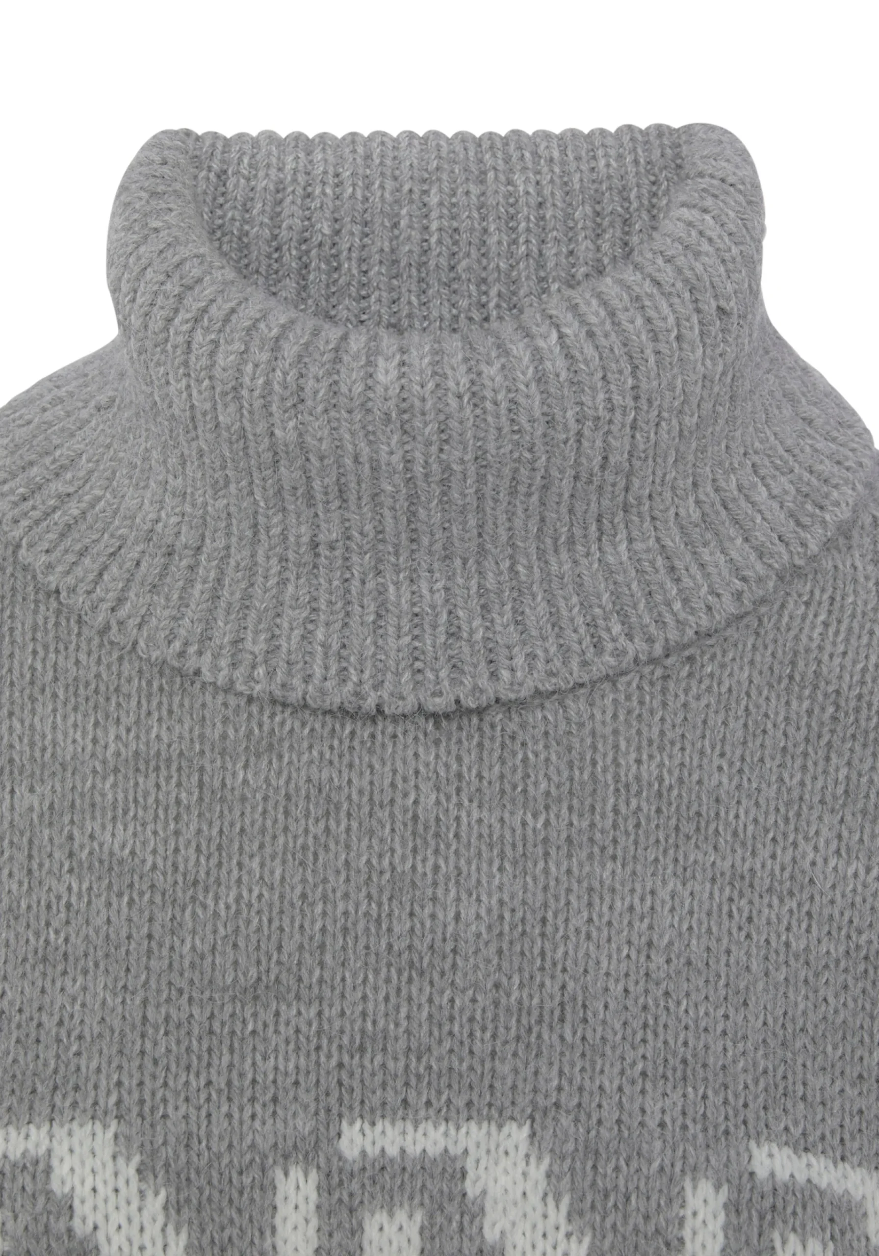 Strandmode|Vivance Rollkragenpullover grau-schwarz-creme