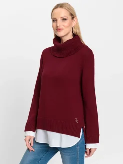 Pullover|heine Rollkragenpullover dunkelrot
