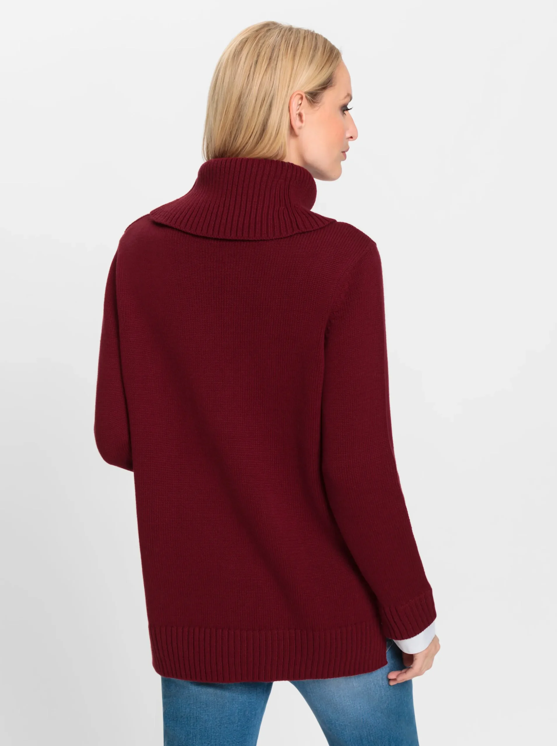 Pullover|heine Rollkragenpullover dunkelrot