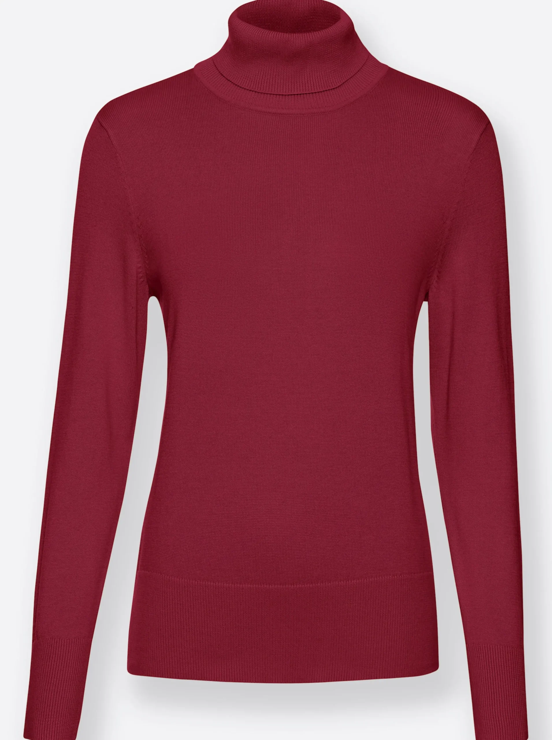Pullover| Rollkragenpullover aus Feinstrick kirsche