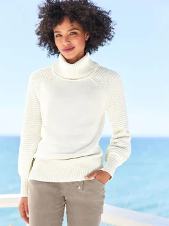 Pullover|heine Rollkragenpullover aus reiner Baumwolle ecru