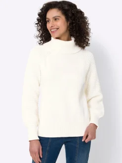 Pullover|heine Rollkragenpullover aus reiner Baumwolle ecru