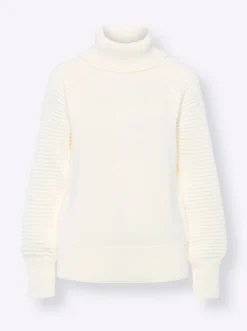Pullover|heine Rollkragenpullover aus reiner Baumwolle ecru