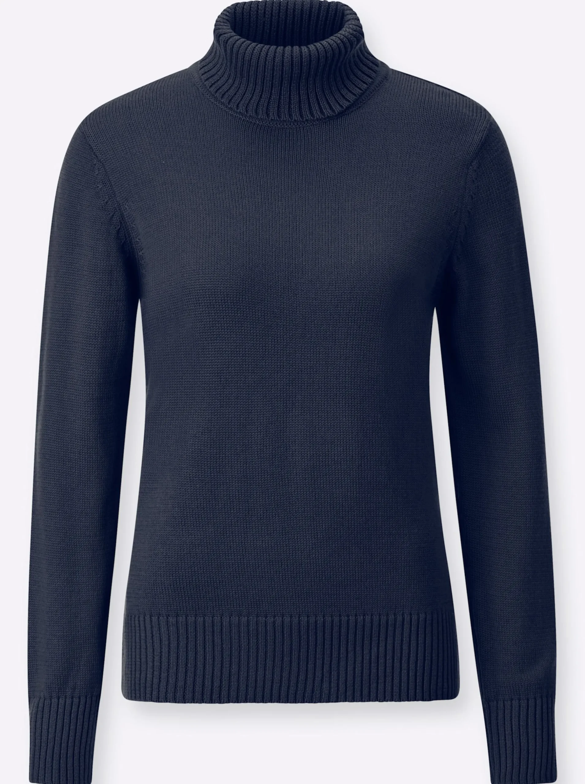 Pullover| Rollkragenpullover im Baumwoll-Mix marine