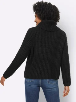 Pullover|heine Rollkragenpullover im Oversized-Schnitt schwarz