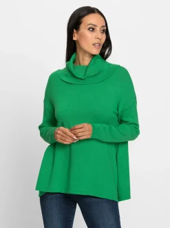 Pullover|heine Rollkragenpullover im Oversized-Look grasgrün