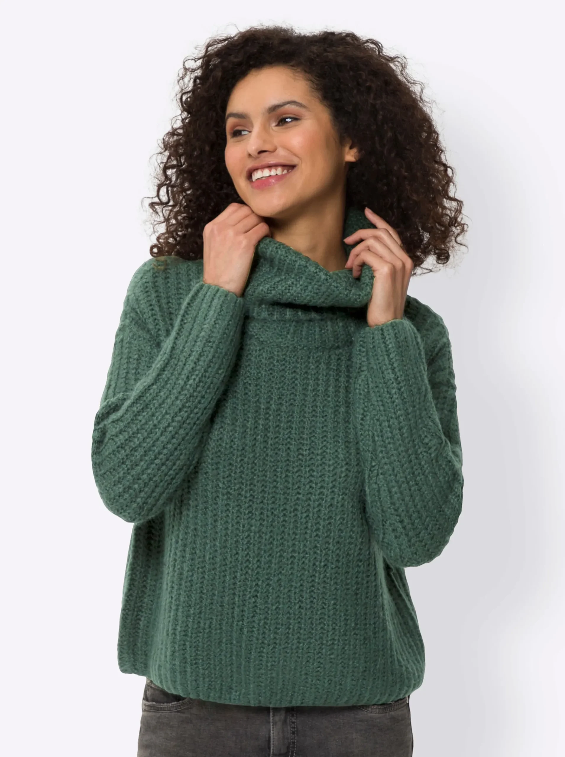 Pullover|heine Rollkragenpullover im Oversized-Schnitt moos