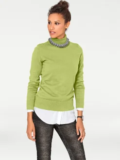 Pullover|heine Rollkragenpullover in Feinstrick-Qualität kiwi
