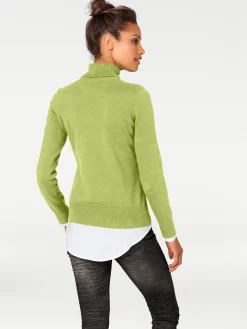 Pullover|heine Rollkragenpullover in Feinstrick-Qualität kiwi
