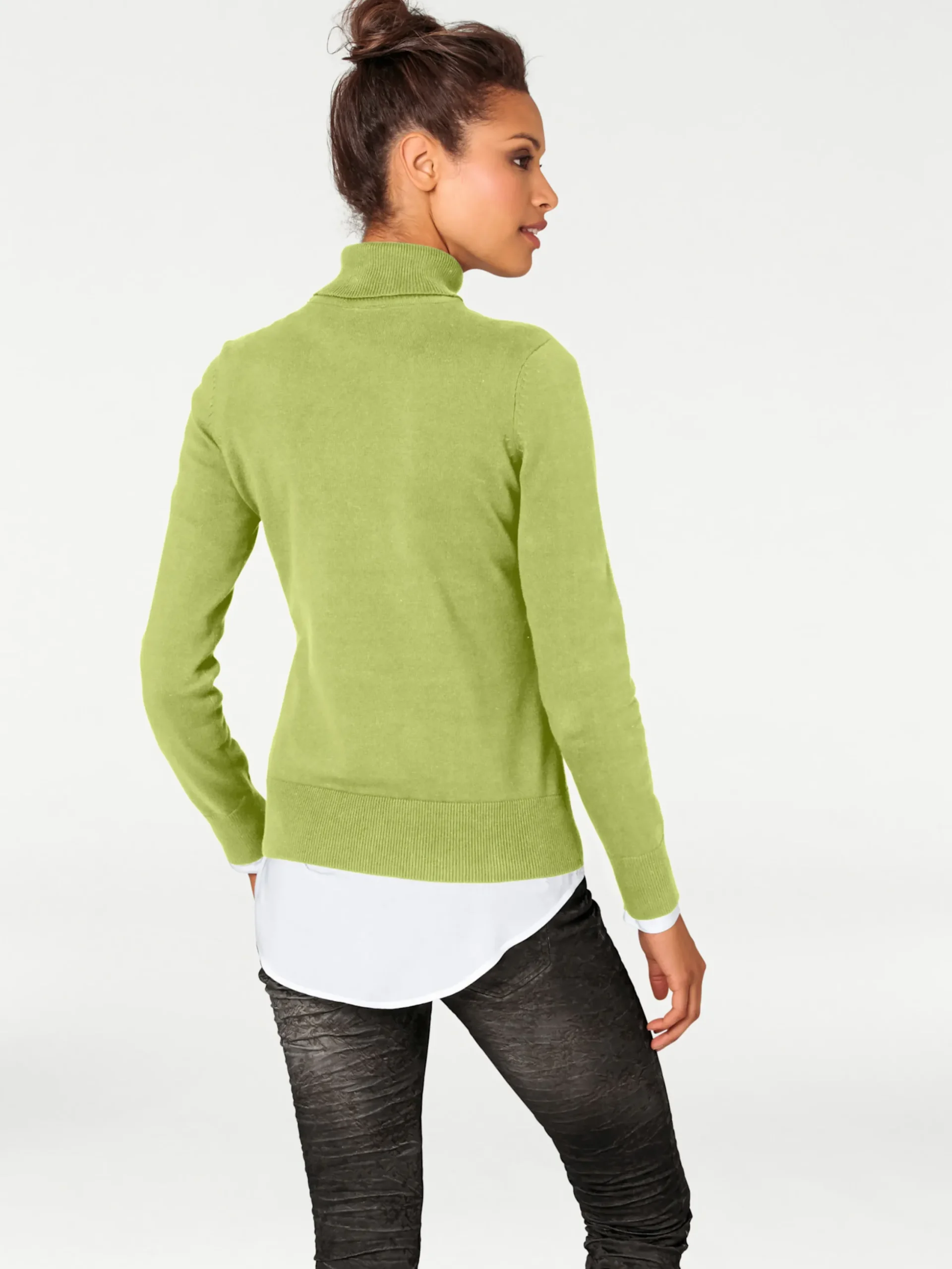Pullover|heine Rollkragenpullover in Feinstrick-Qualität kiwi