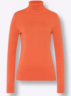 Pullover|heine Rollkragenpullover in Feinstrick-Qualität orange