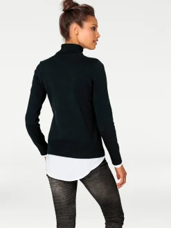 Pullover|heine Rollkragenpullover in Feinstrick-Qualität schwarz