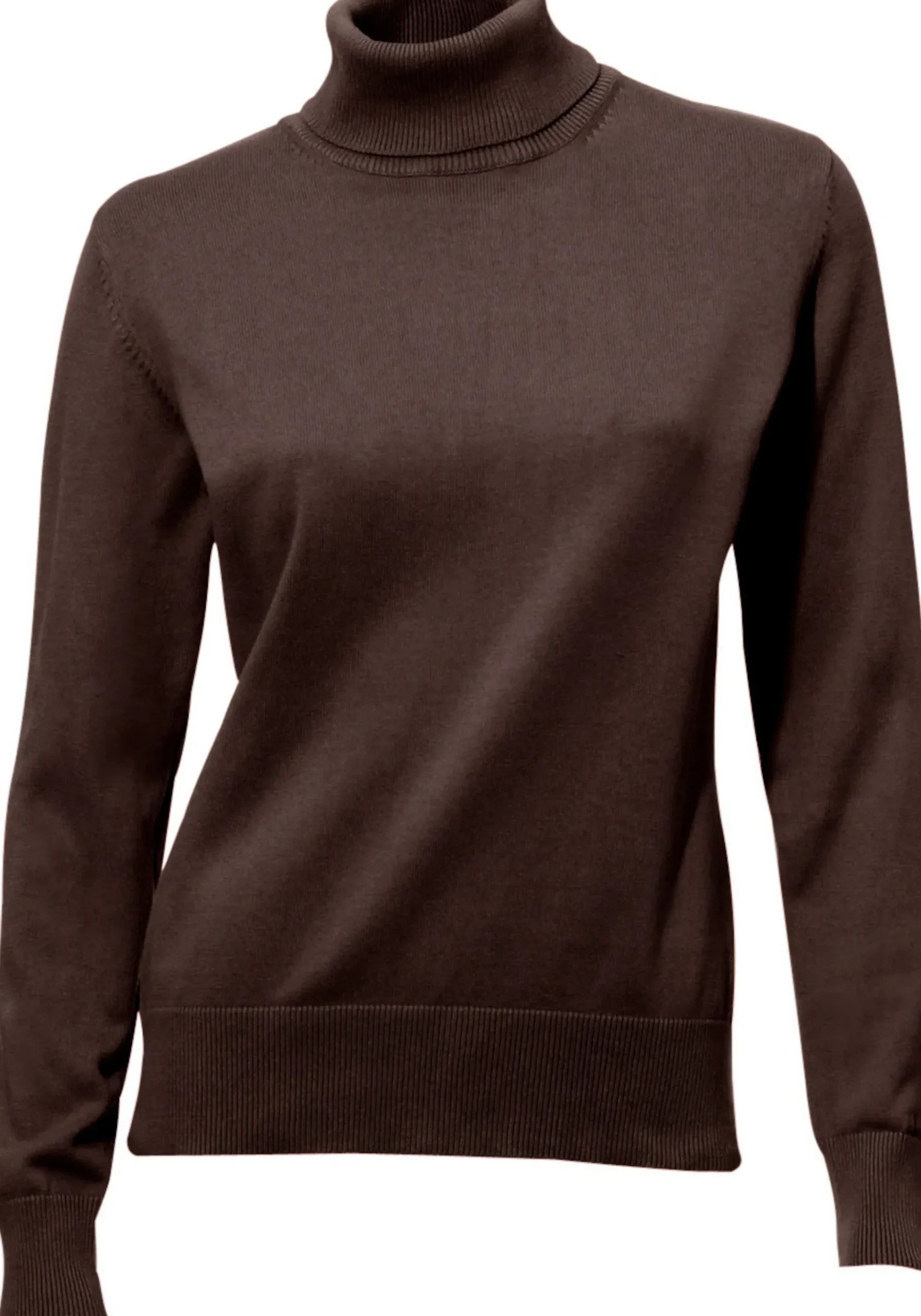 Pullover|heine Rollkragenpullover in Feinstrick-Qualität schokobraun
