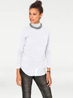 Pullover|heine Rollkragenpullover in Feinstrick-Qualität weiß