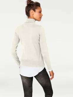 Pullover|heine Rollkragenpullover in Feinstrick-Qualität offwhite