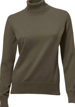 Pullover|heine Rollkragenpullover in Feinstrick-Qualität oliv