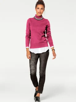 Pullover|heine Rollkragenpullover in Feinstrick-Qualität pink