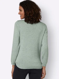 Pullover| Rollkragenpullover in Melange-Qualität jade-kalkmint-meliert