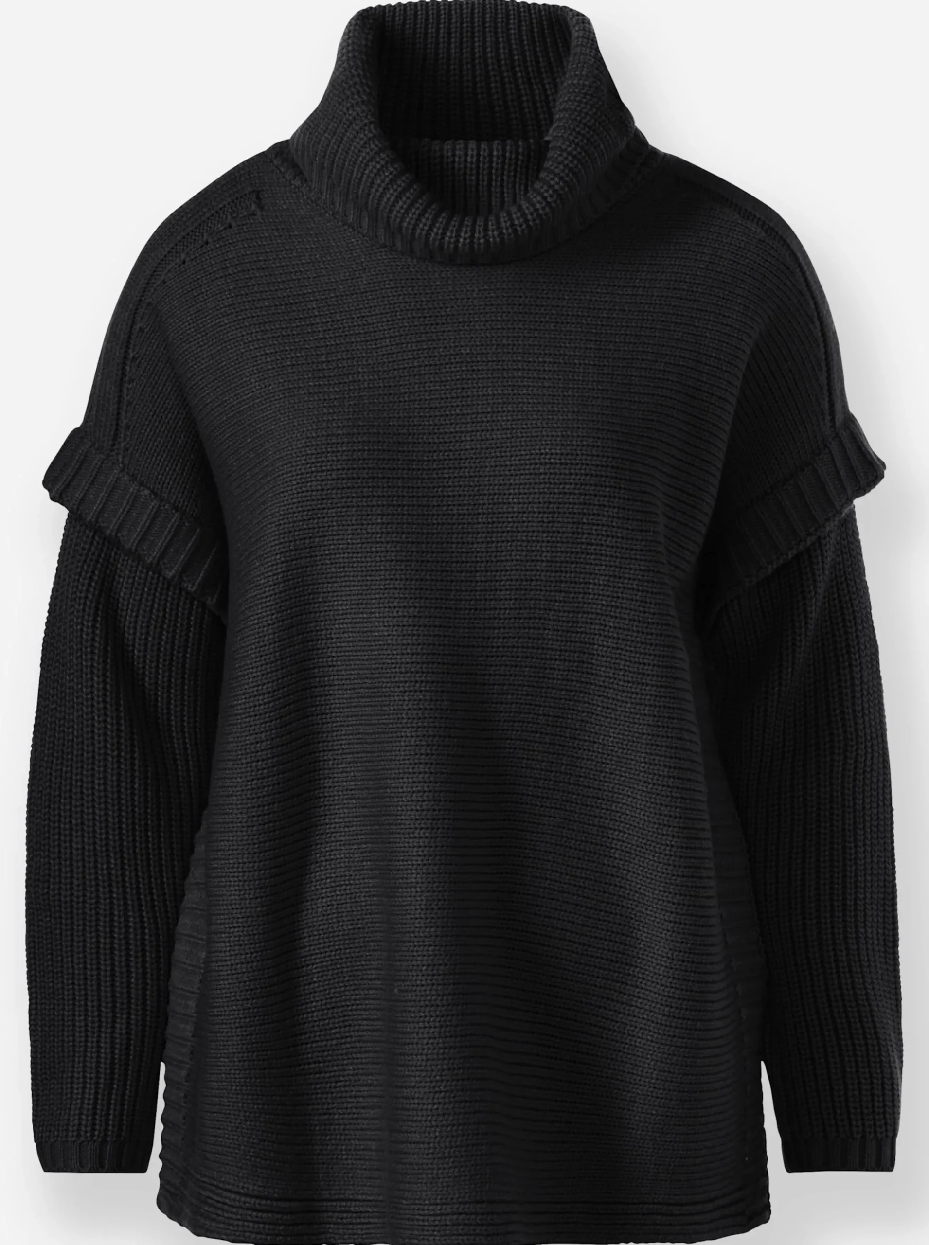 Pullover|heine Rollkragenpullover in Poncho-Optik schwarz