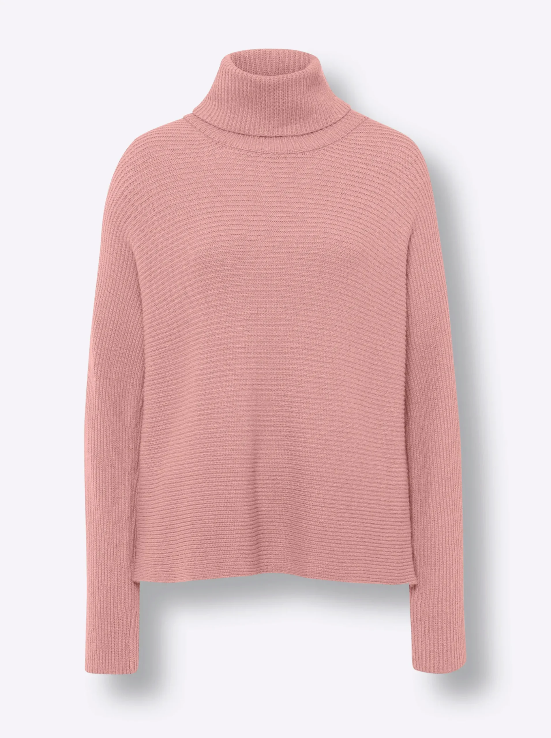 Pullover|heine Rollkragenpullover in Rippoptik, Fledermausärmel rosenquarz