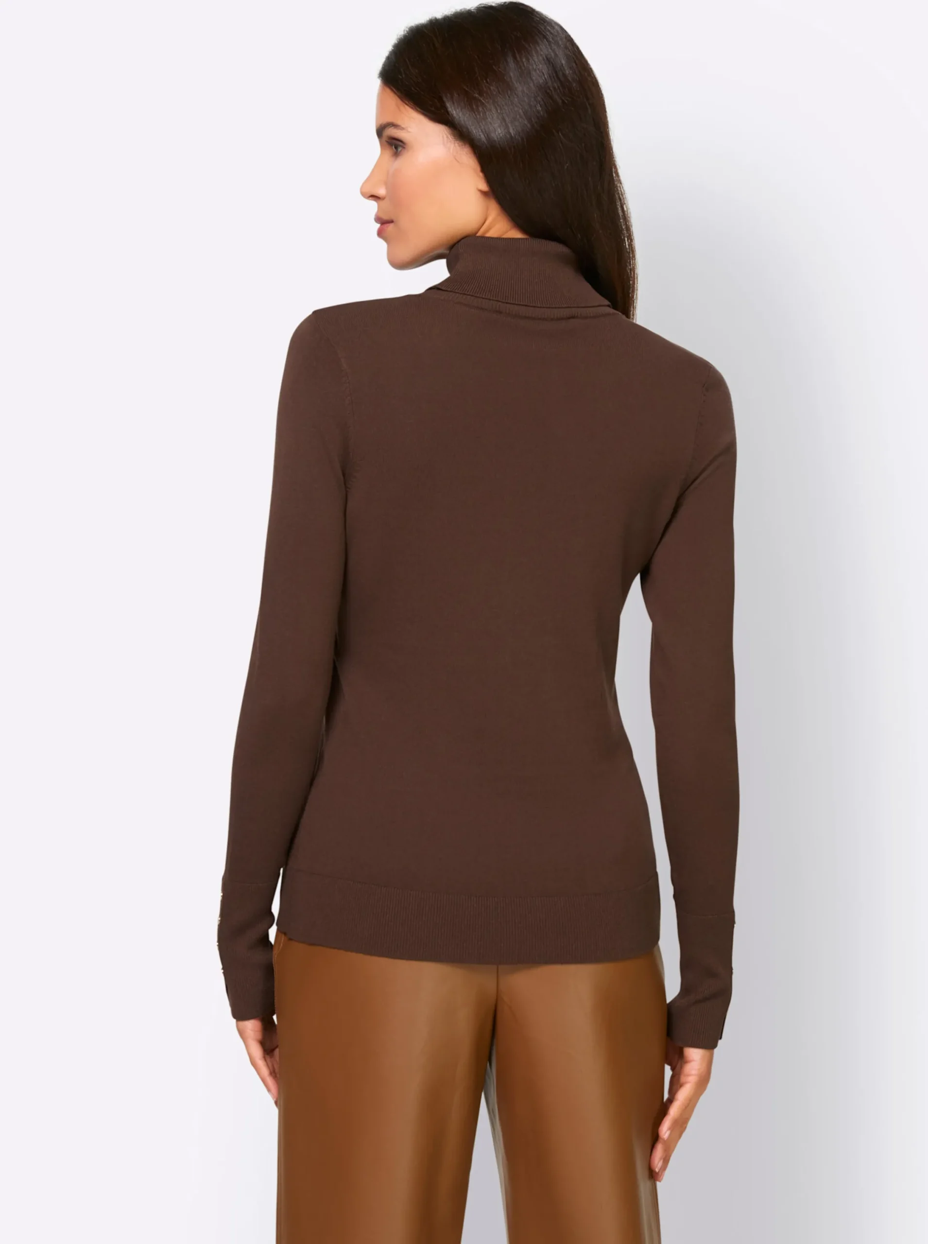 Pullover|heine Rollkragenpullover in Viskose-Qualität schoko