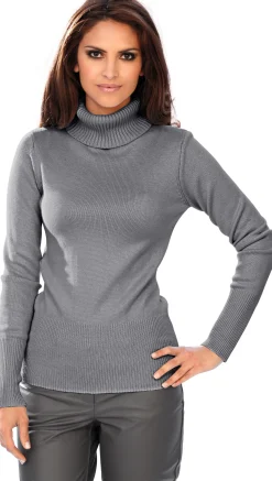 Basics|Pullover|heine Rollkragenpullover mit Kaschmir-Anteil grau-melange