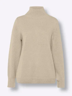 Pullover|heine Rollkragenpullover mit leichten Ballonärmeln beige