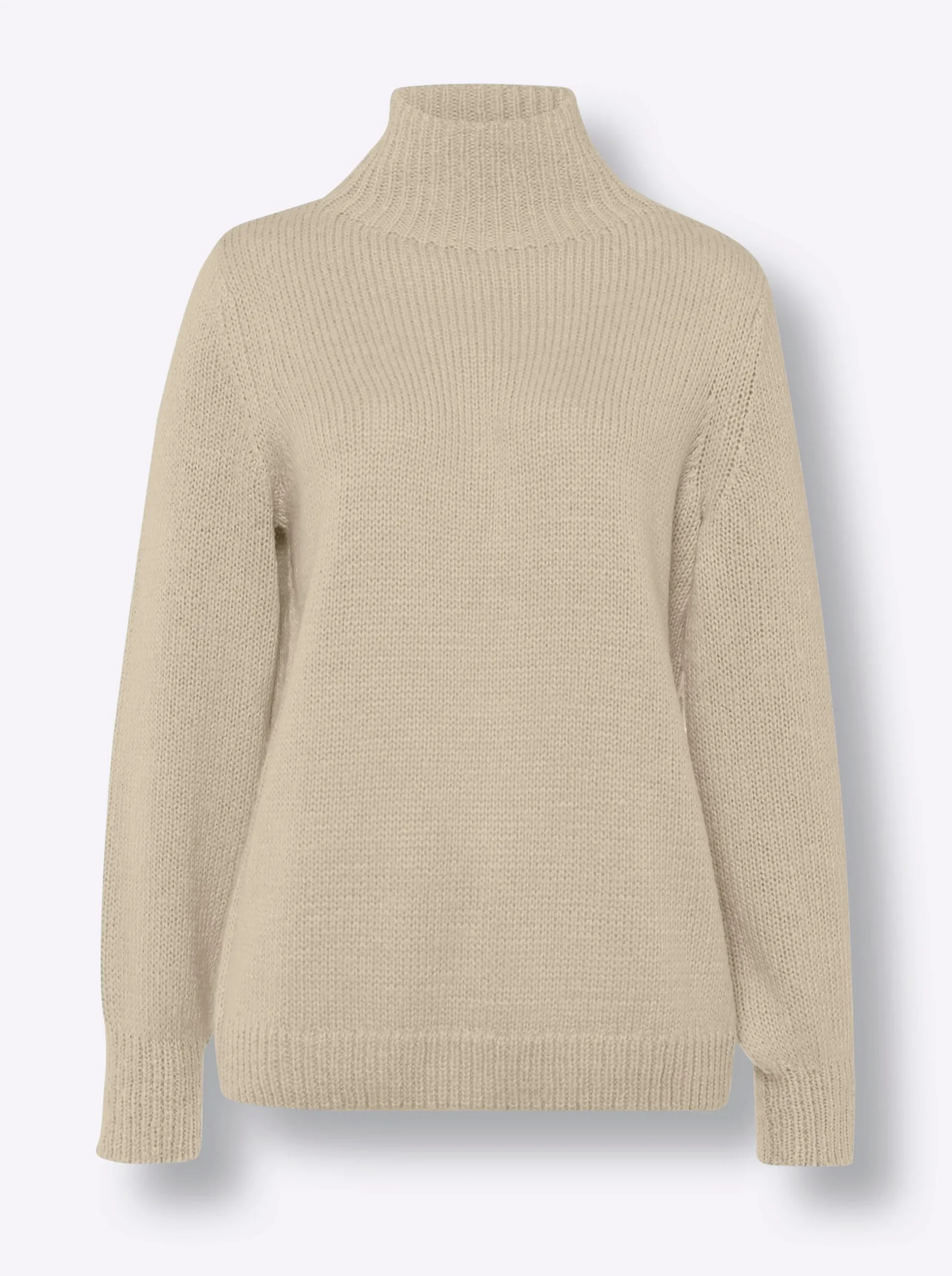 Pullover|heine Rollkragenpullover mit leichten Ballonärmeln beige