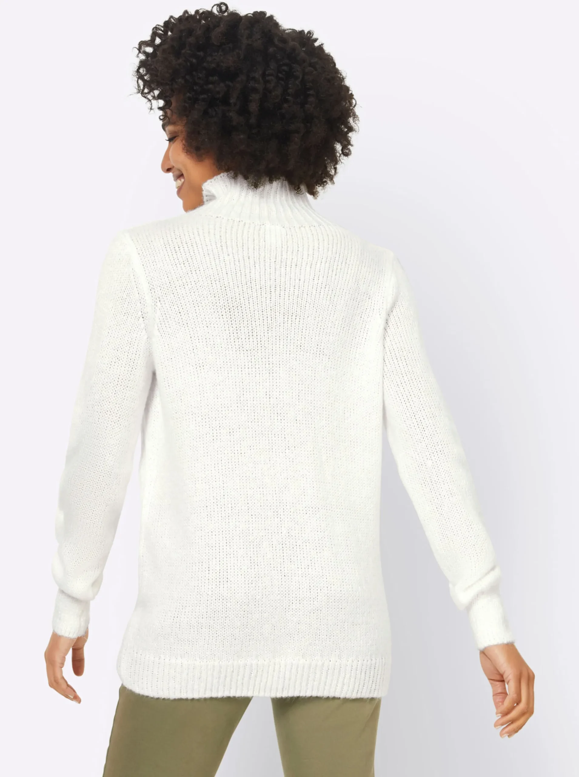 Pullover|heine Rollkragenpullover mit leichten Ballonärmeln ecru