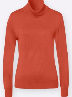 Basics| Rollkragenpullover mit Ripp-Bündchen terra