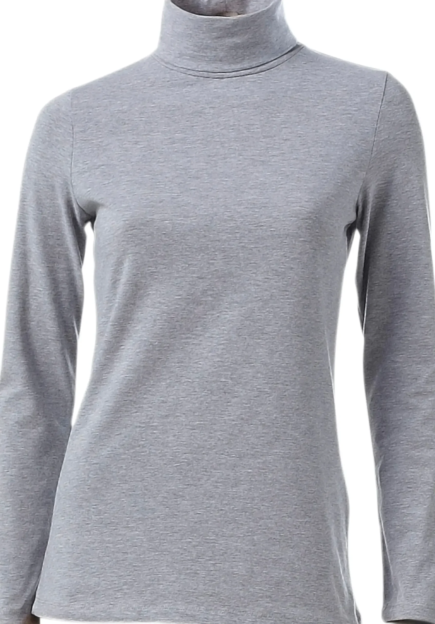Shirts|heine Rollkragenshirt in figurbetonter Form grau-melange