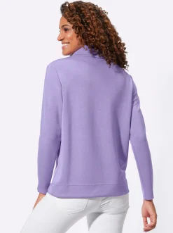Shirts| Rollkragenshirt mit Kontrast-Paspeln lavendel