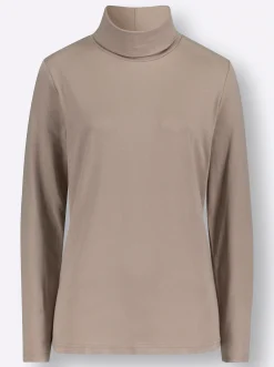 Shirts| Rollkragenshirt mit langen Ärmeln sesam