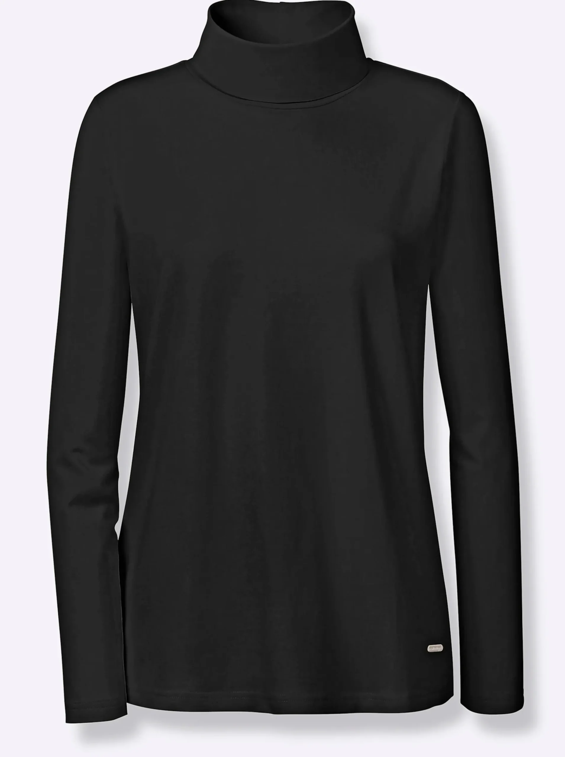 Shirts| Rollkragenshirt mit langen Ärmeln schwarz