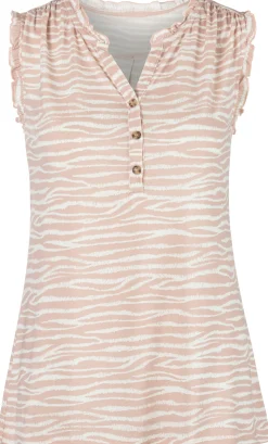 Shirts|LASCANA Rüschentop rosé-bedruckt,beige-uni