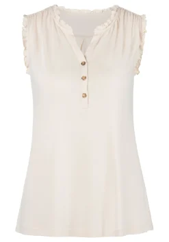 Shirts|LASCANA Rüschentop beige