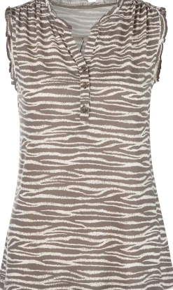 Shirts|LASCANA Rüschentop taupe-bedruckt