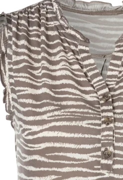 Shirts|LASCANA Rüschentop taupe-bedruckt