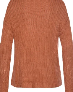 Pullover|LASCANA Rundhalspullover rostorange
