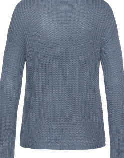 Strandmode|Pullover|LASCANA Rundhalspullover blau