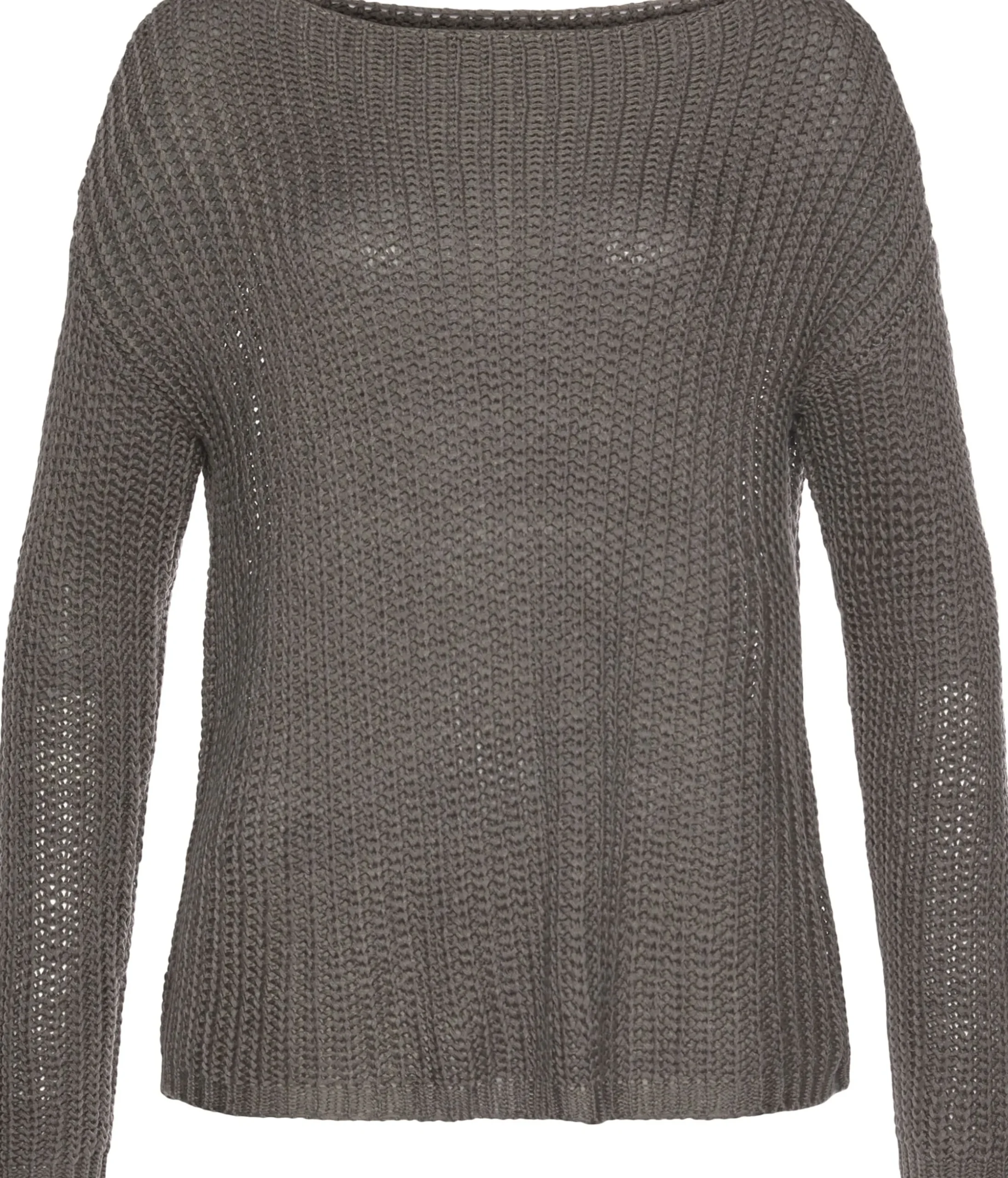 Strandmode|LASCANA Rundhalspullover khaki