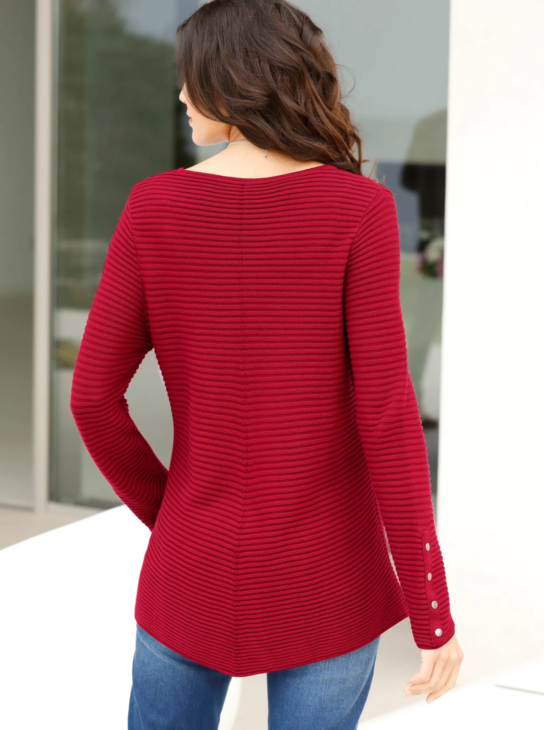 Pullover| Rundhalspullover rot
