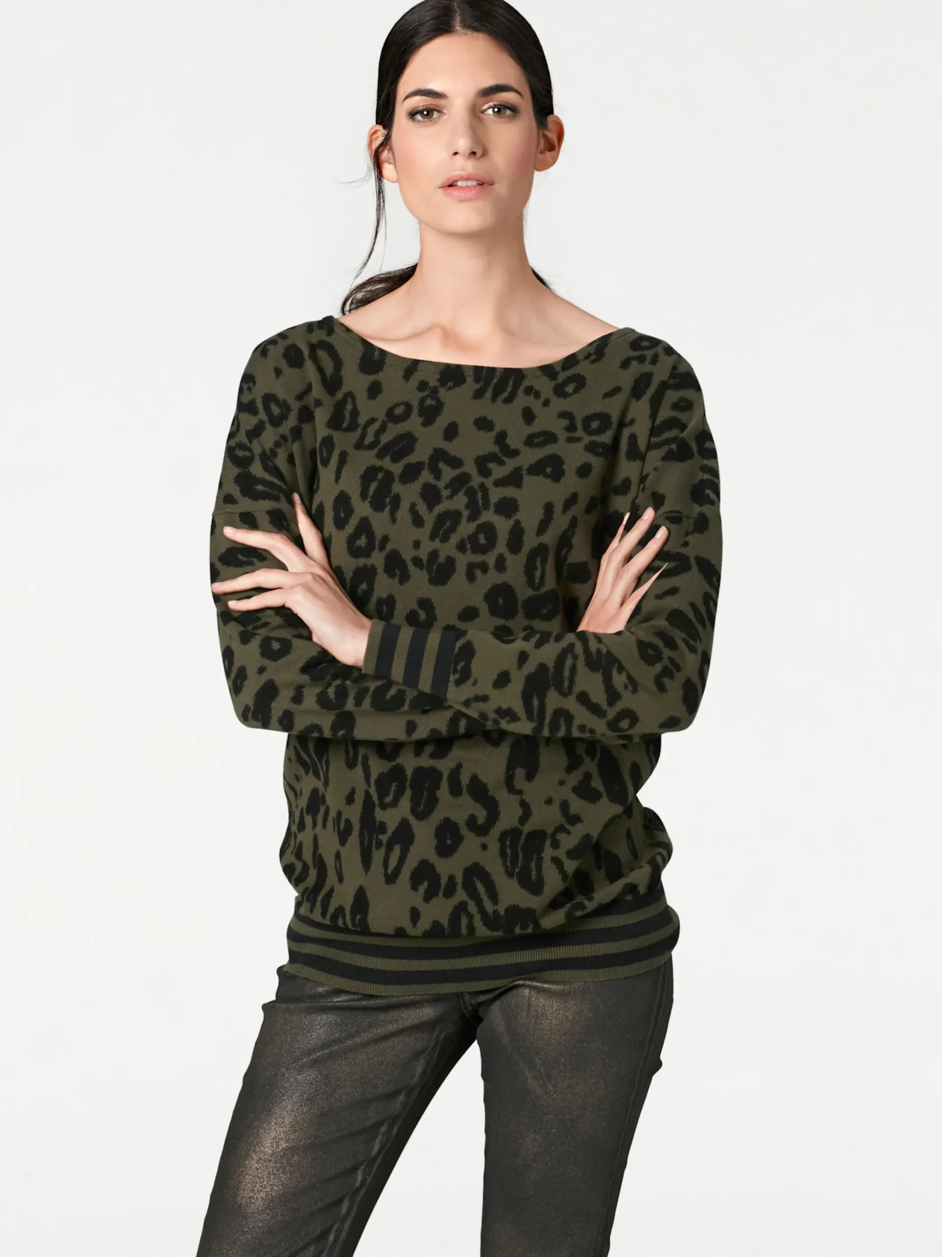 Pullover|heine Rundhalspullover oliv